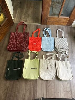 Lululemon Reusable Tote Bag Collection - Bundle of 8